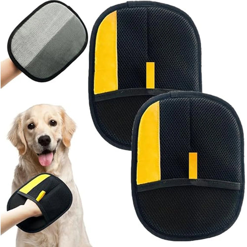 2Pcs Electrostatic Gloves Pet Hair Removal, 2025 Pet Hair Remover Glove, Washable Reusable Dogs Cats Hair Gloves for Furniture Bed Sheets Couch Clothes Carpet Car Seat