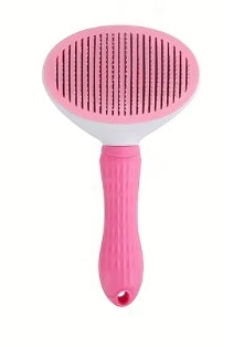One-Click Pet Hair Removal Comb for Effortless Grooming of Dogs and Cats - Float Hair Removal Slicker Brush with Automatic Funct